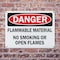 Signmission Flammable Material No Smoking Or Open Flames Danger Sign, Plastic, 14in W x 10in L, 2PK OS-2PACK-DS-P-1014-L-19370 - alternate 6